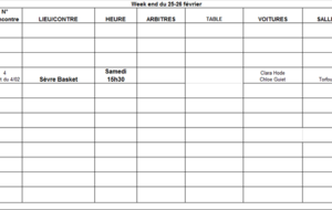 Planning 25-26 février